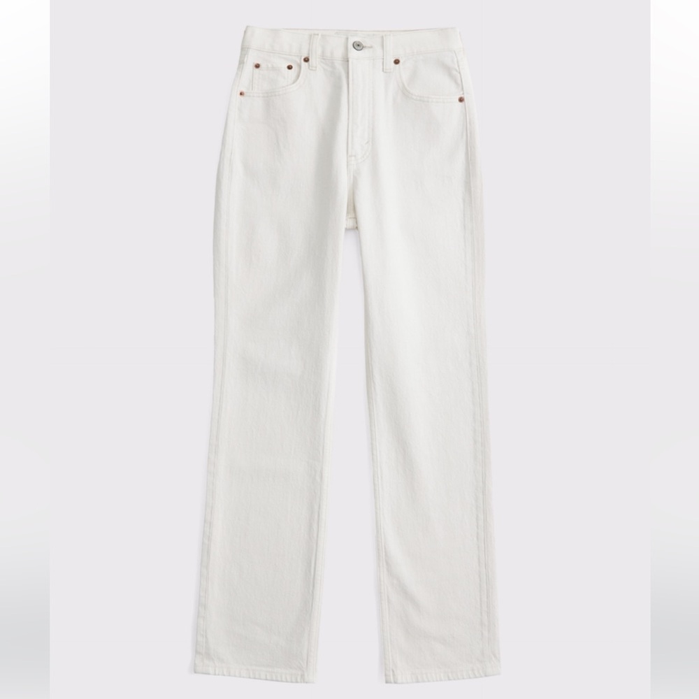 Abercrombie White Straight Jean